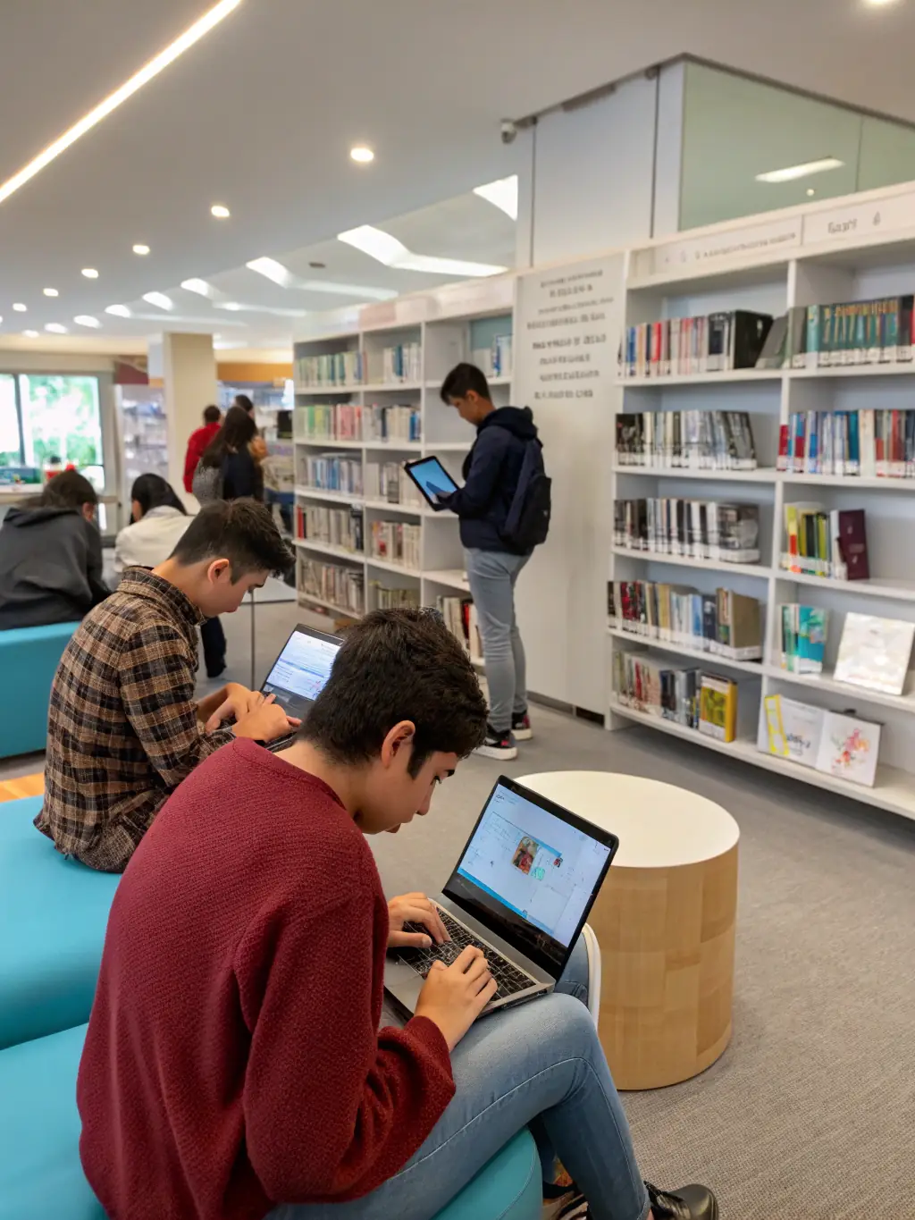A wide selection of books and digital resources available in the library, representing the diverse collection and commitment to lifelong learning.